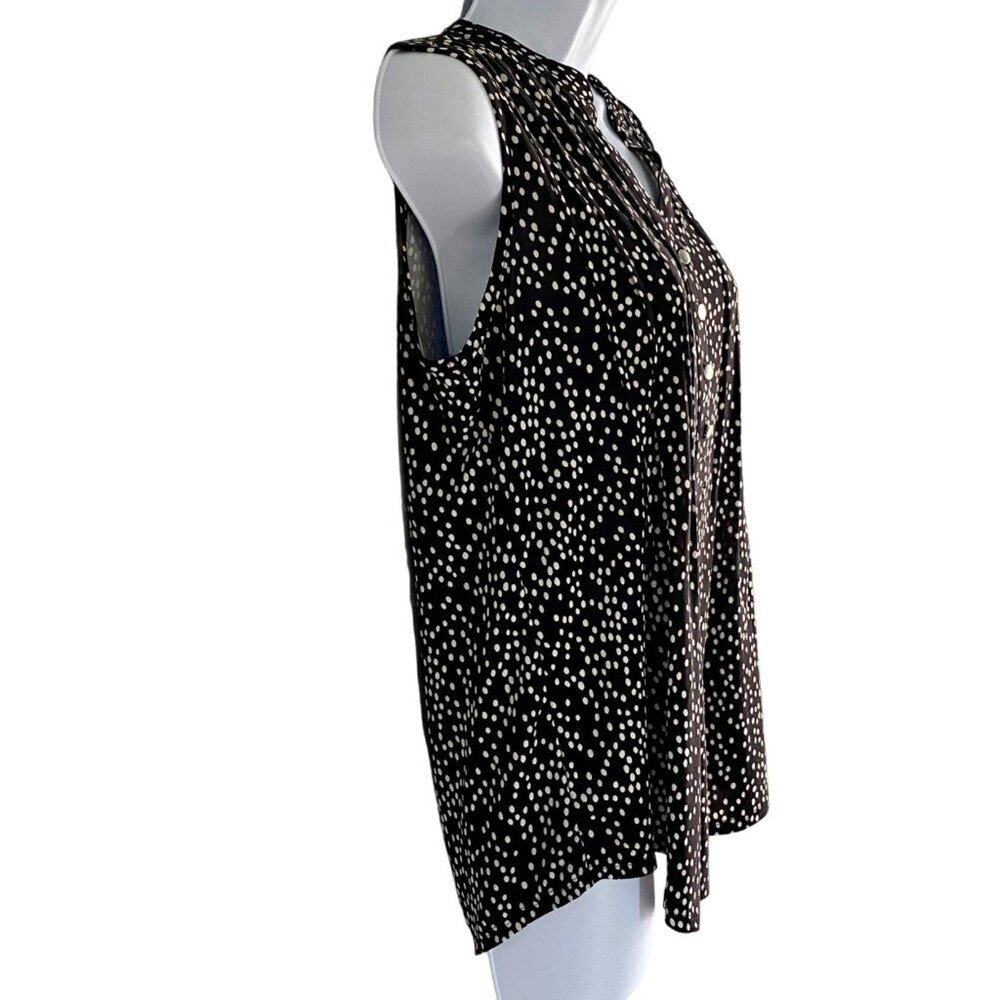 Ava & Grace Sleeveless Petite Medium Black and White Top - Picture 3 of 7